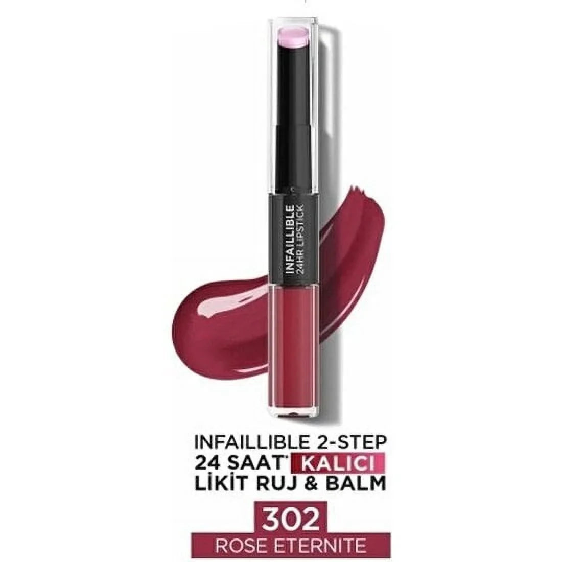 Ethernite -Step Paris lipstick L'Oréal 2 liquid Rose hours - Balm Infaillib 24 permanent 302 &