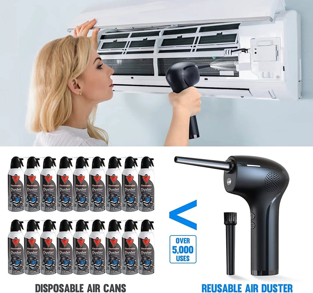 Blower 45000RPM Compressed Keyboard Effective Adjust, - Fast Air Kit 2-Speed and Charging Replacement with Air Canned Cleaner 10W - Reusable, Duster 6000mAh for