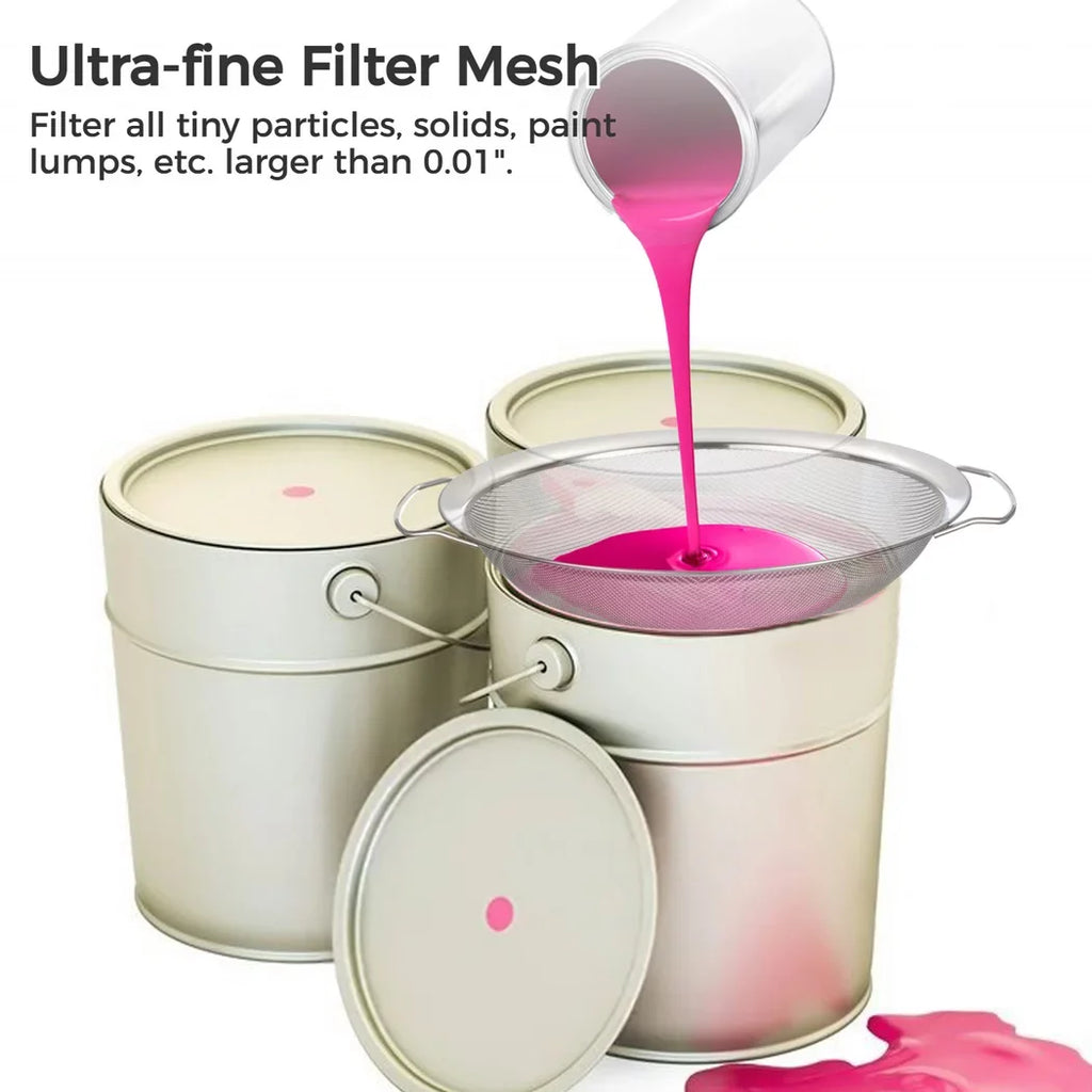 Stainless Strainer 11.4” 250μm for Paint, for Paint Ultra Paint Fine Honey, Filters Strainers, Ink, Latex, Seeds Filters Impurity 5 Mesh Paint Gallon Steel Meshes, 2PCS Buckets, Tiny