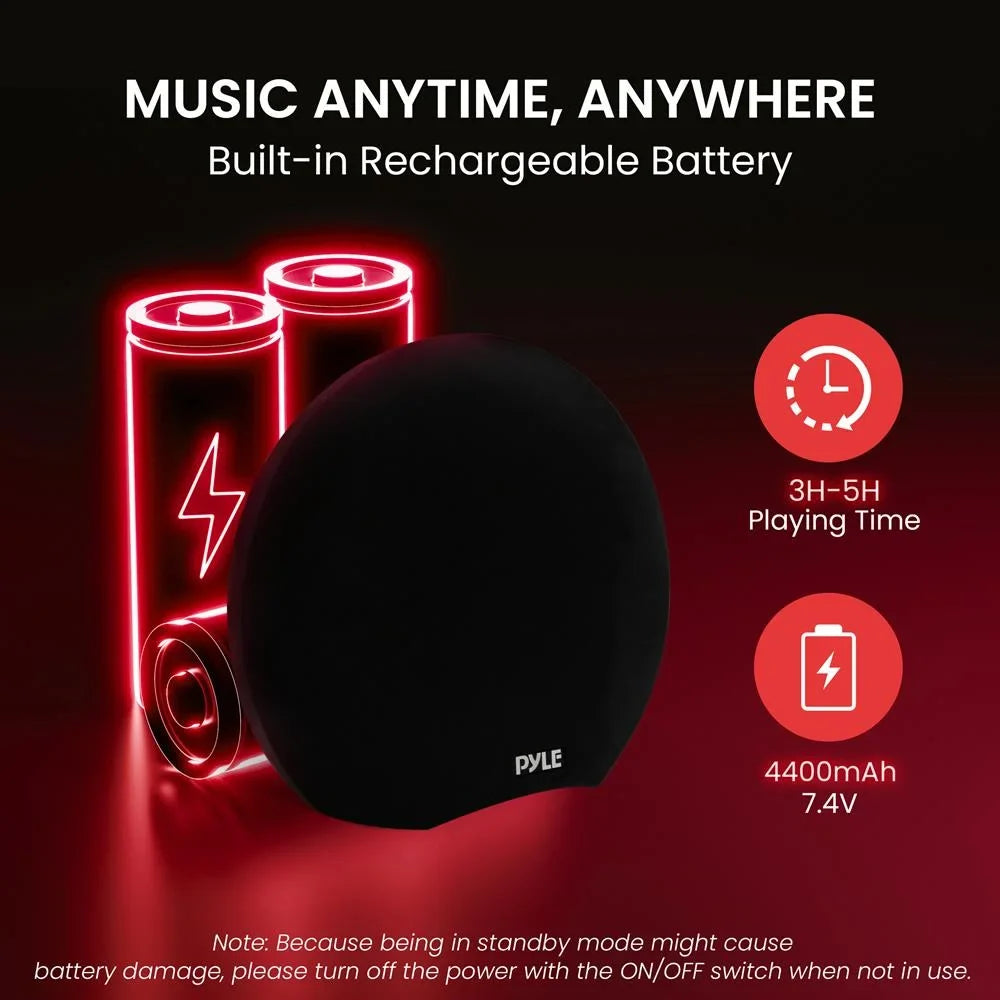 Speaker Pyle Max Music Wireless 280-Watt Power, Streaming Moistureproof Output Bluetooth Portable