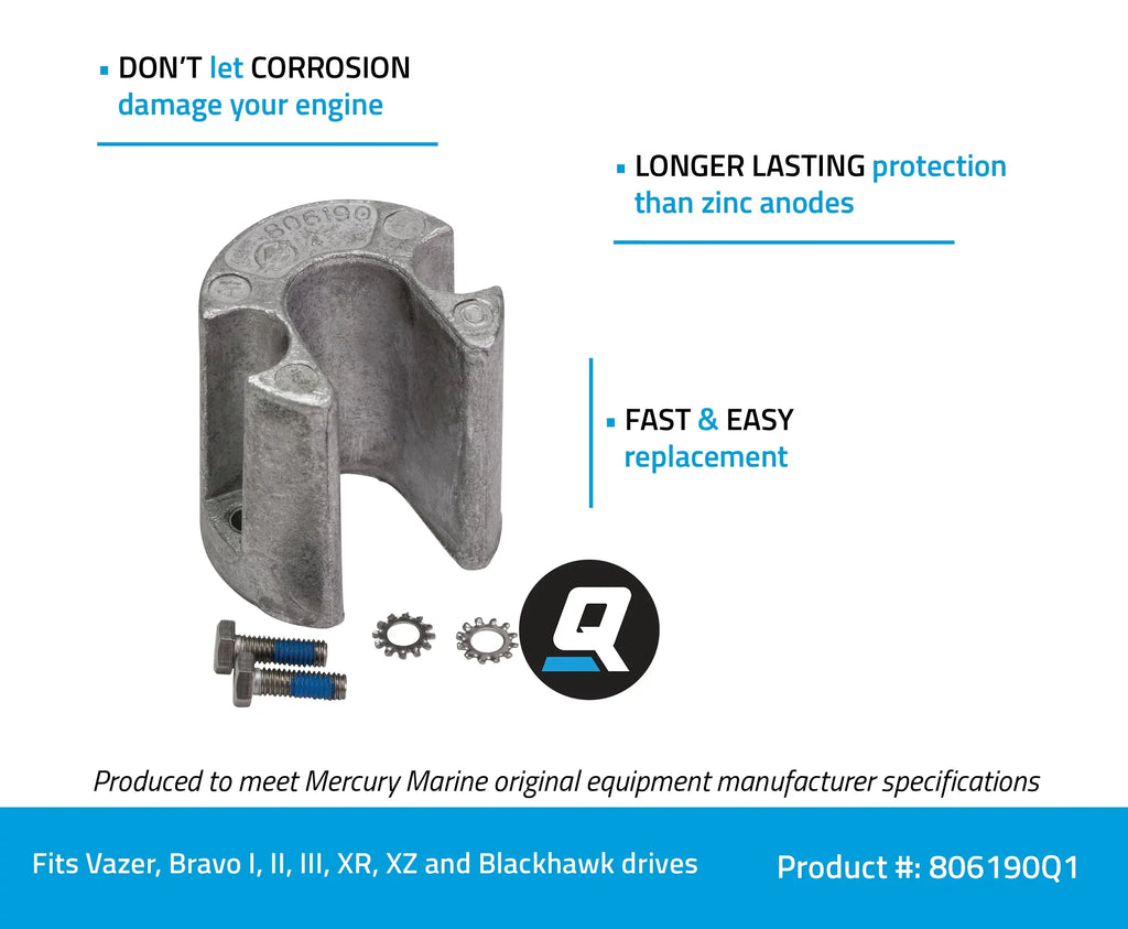 Aluminum Anode 806190Q 1 Kit Trim Cylinder Quicksilver