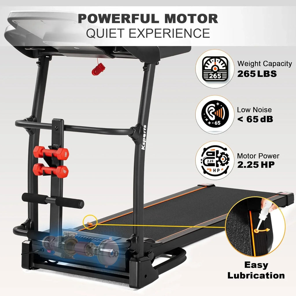 Treadmill Display, Portable With Inch Foldable Apps Equipment, Connectivity, For Home Black Bluetooth Gym And Fitness Tracking 16.5