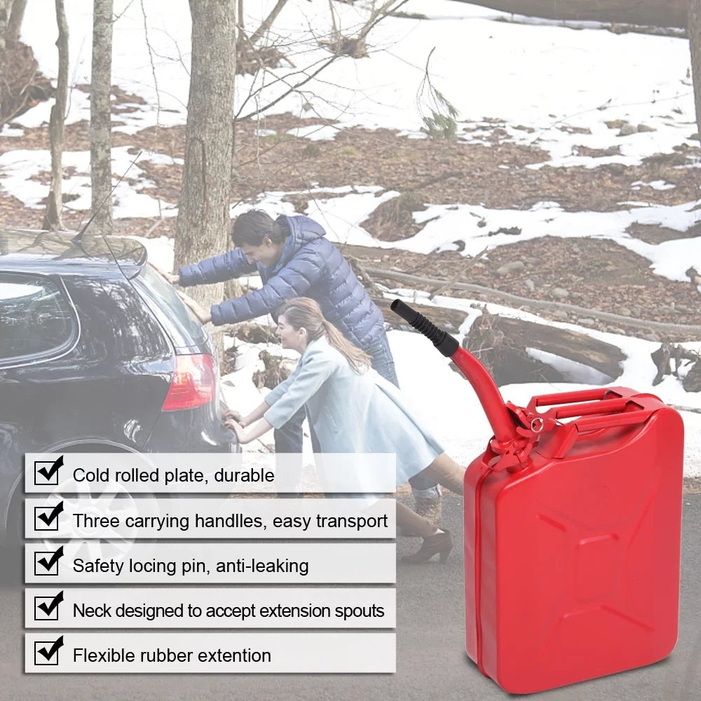 Gallon Contanier 20L Gas Winado Fuel Emergency Tank 5 Steel Backup Power Can