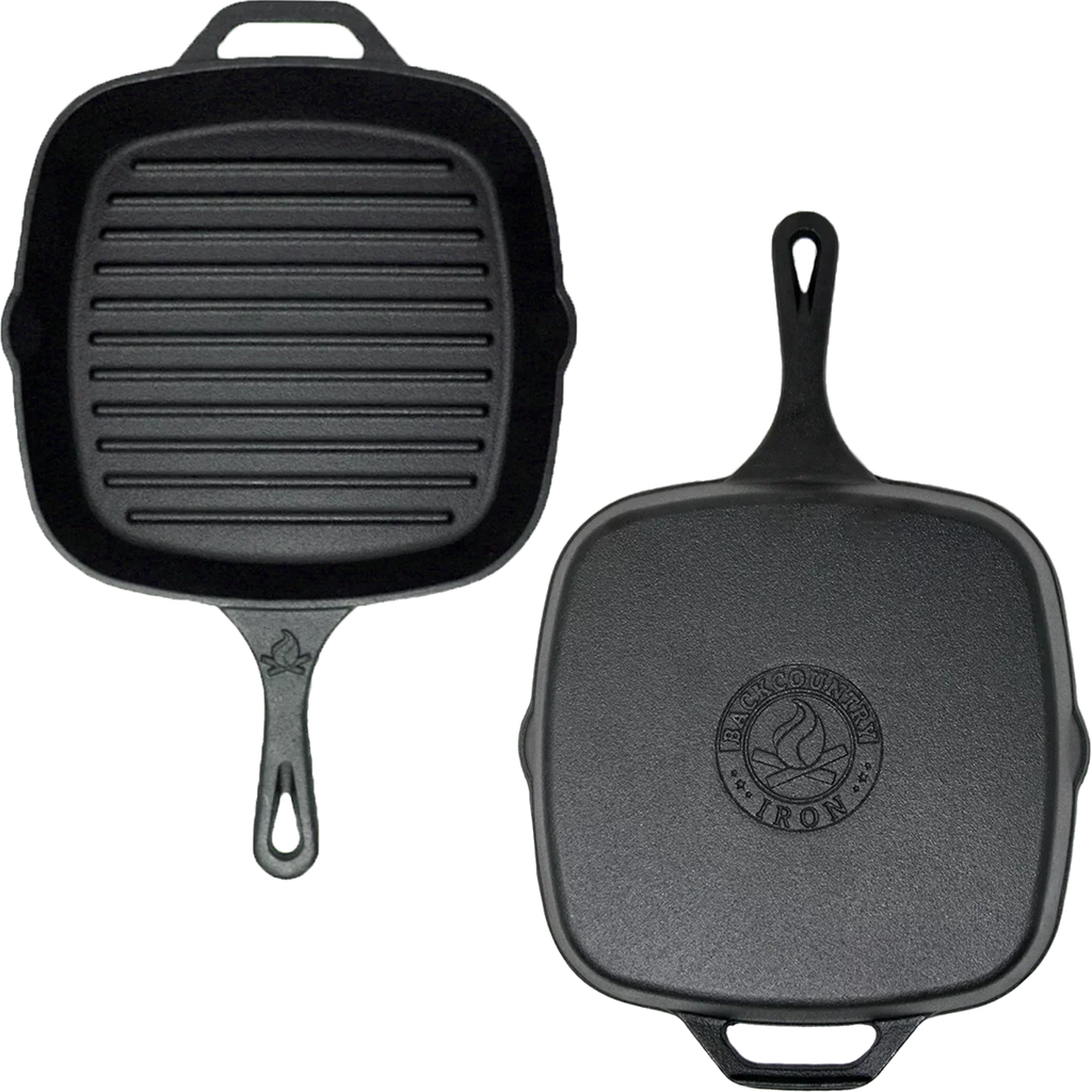 Medium Square Cast Grill Iron Inch 8 Pre-Seasoned Backcountry Pan Iron