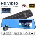 1080P Video Car Cam Camera Fithood Mirror Dash Rearview Rear Recorder Front Dual