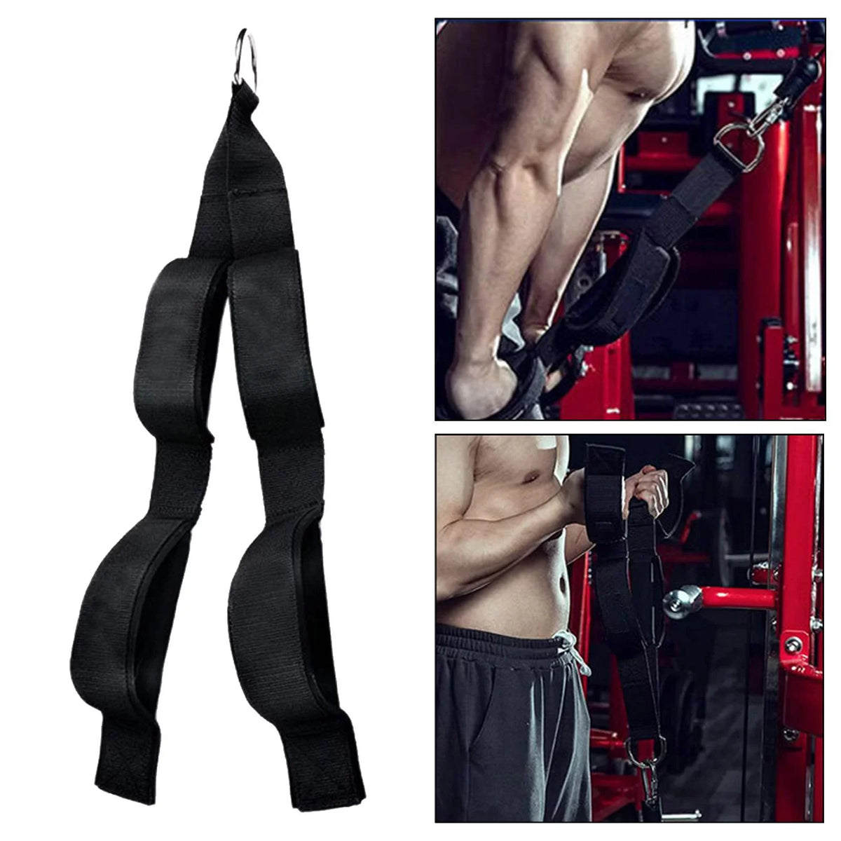 Arm Gym Handles Lifting Tricep Attachment Abdominal Cable Training Grip Machine Strap Weight Heavy for Equipment Duty Strap