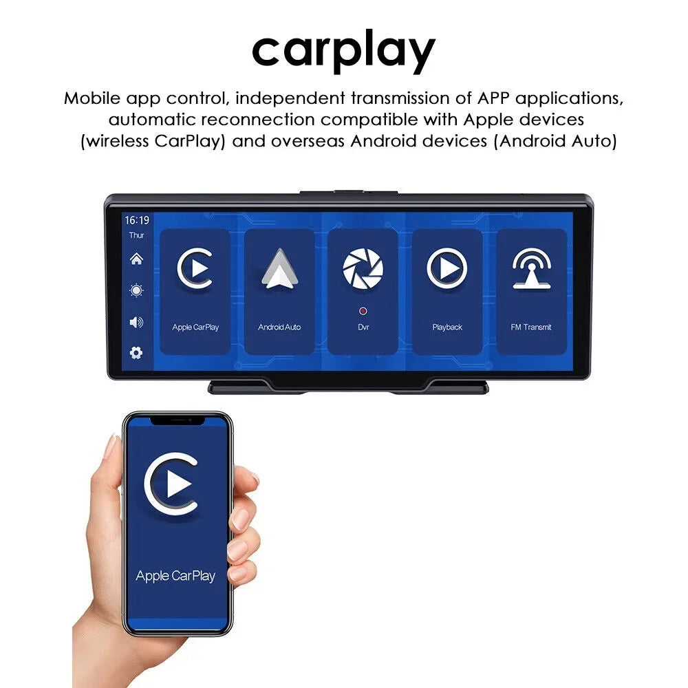 Auto Screen Dash ". Dual Android Camera Touch Wifi Paddsun Car Channel Wireless 2K 10.26''