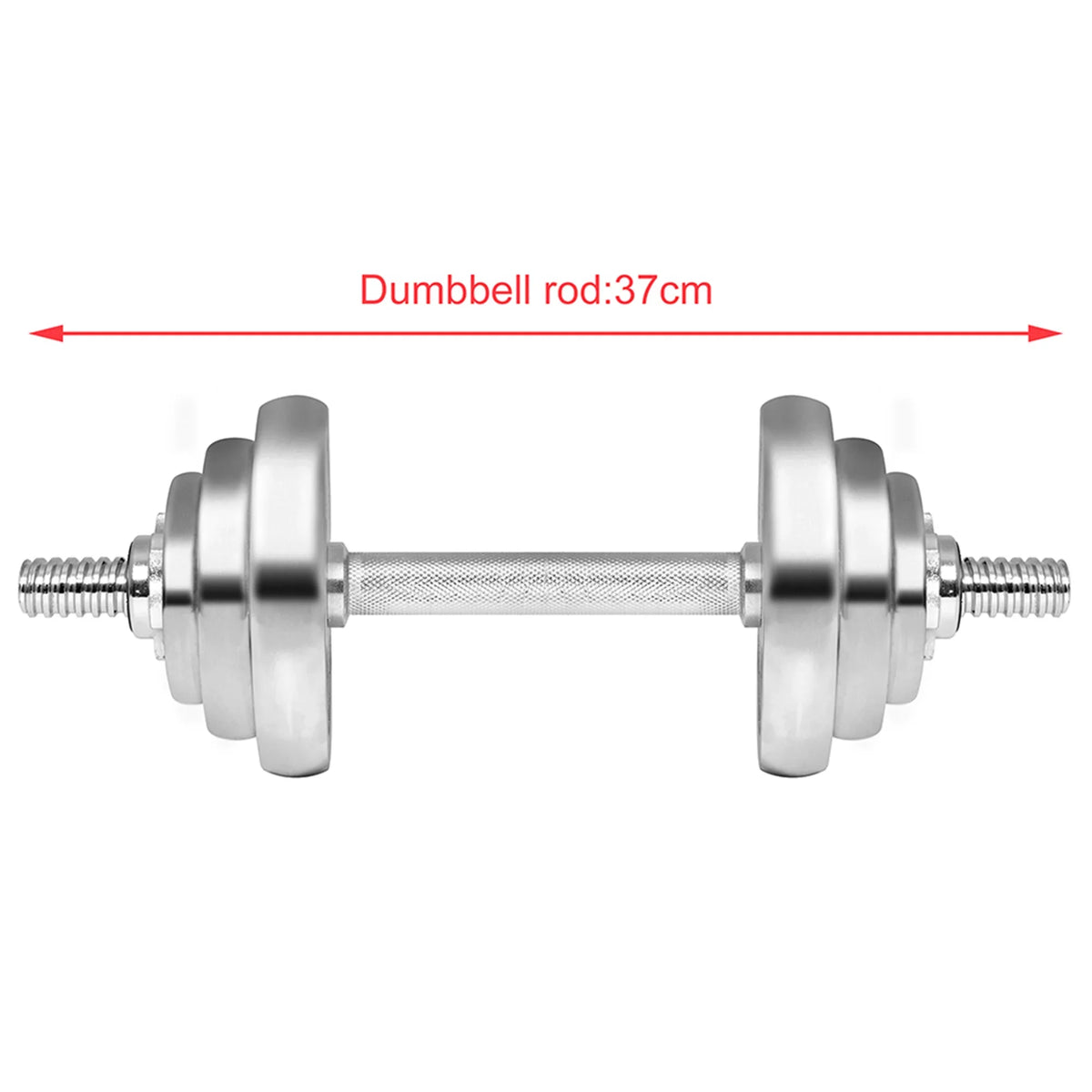 Household Weight Fitness Dumbbells Silver 66LB Dumbbell Gym Adjustable for Exercise, Set Barbells Detachable