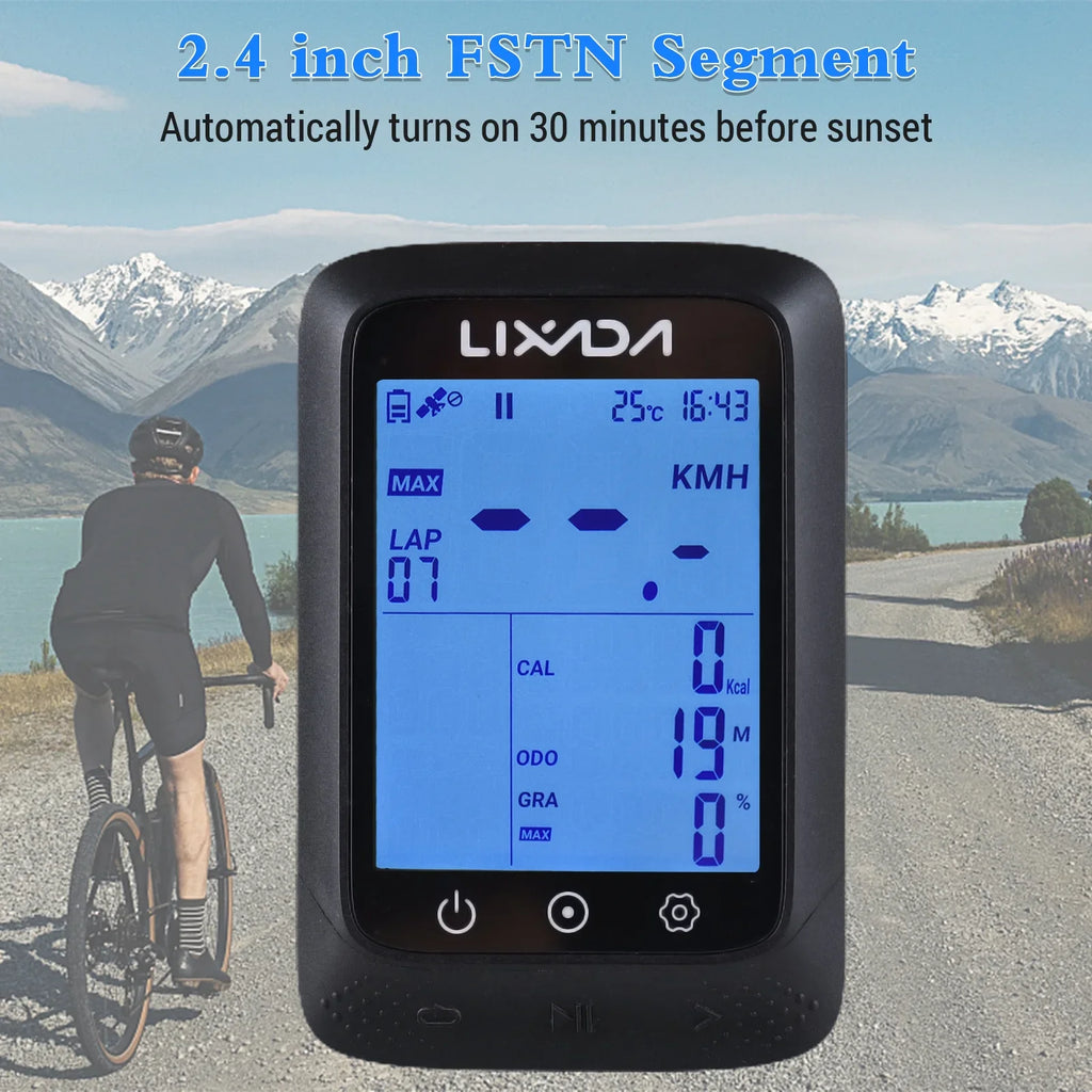 Bike Gradient + Wireless Altitude Fits Computer with Sensor Lixada 2.3in Strava Moistureproof