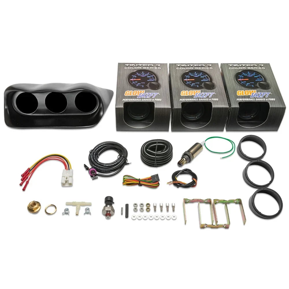 Impreza Subaru 7 with Tinted Triple Fiberglass 2002-2007 Color Package Gauge GS5 Set Gauge Dashboard GlowShift