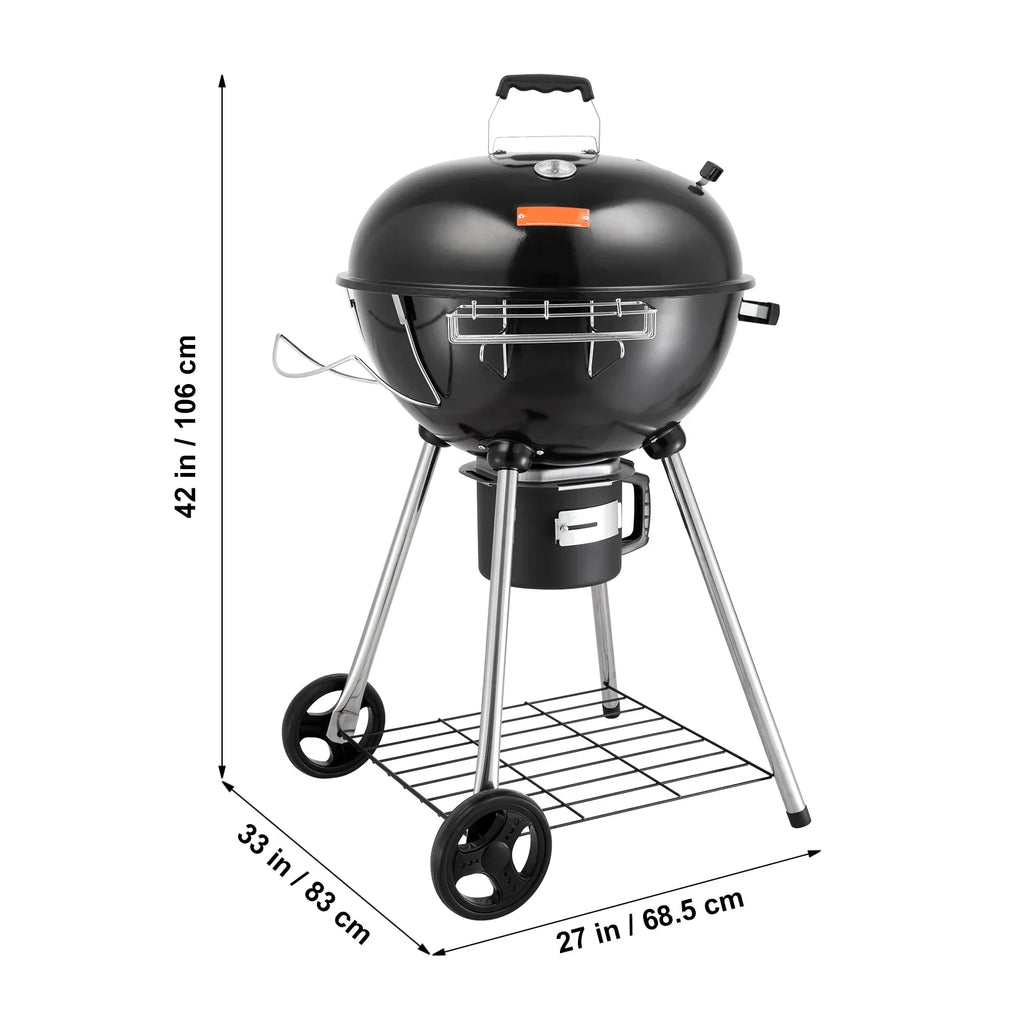 Grill inch Kettle Picnic Grill Propane Outdoor 22 Gas w/Shield, Barbecue Cooking, Kettle Grill Portable Patio Grills Charcoal Small & Steel Iron