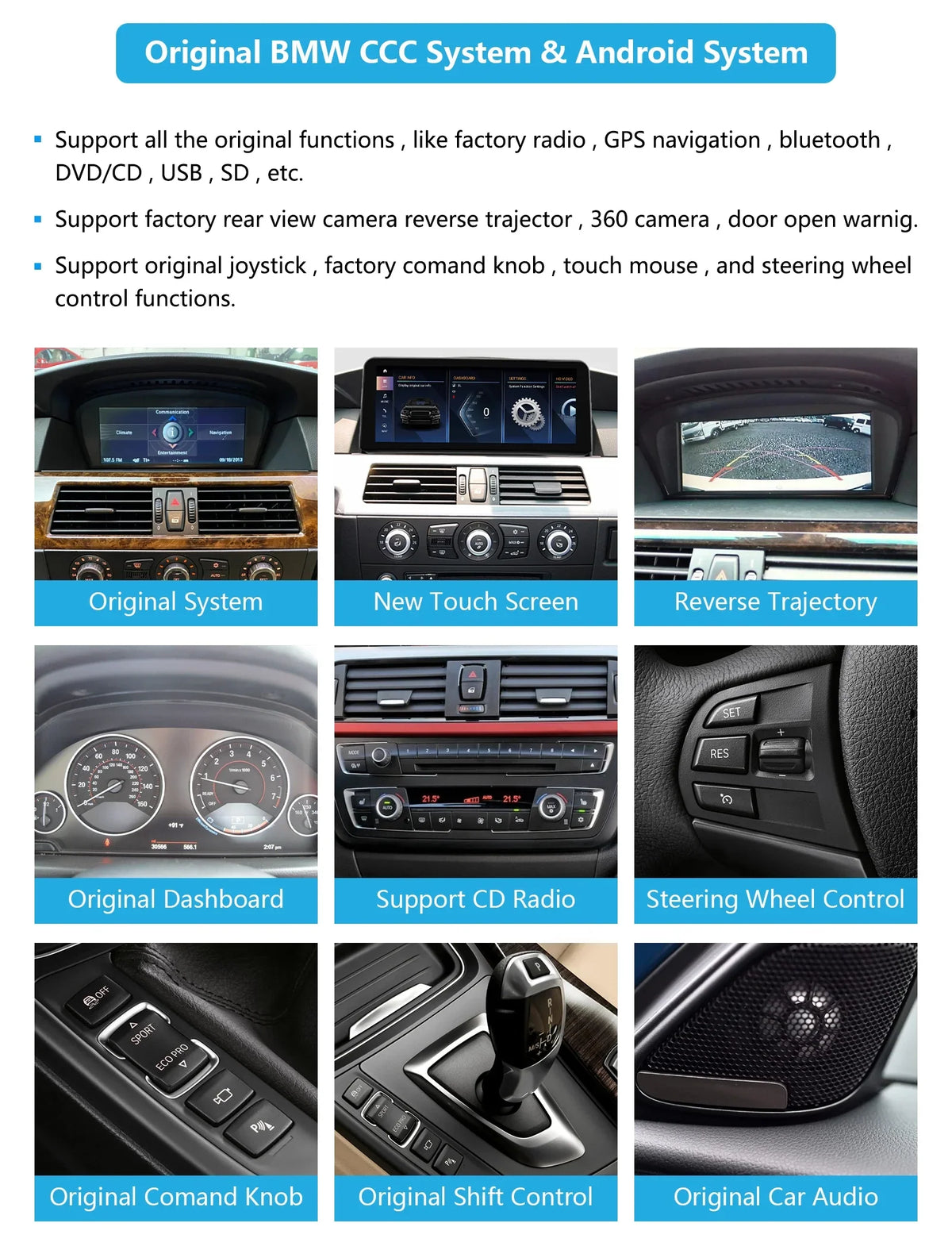 Inch Android Multimedia Radio Car 13 8.8 Touchscreen Supports for Series Top Auto, Radio + Carplay, Apple Car Mirrorlink, , with 2010-2013 Road E60/E61/E90/E91/E92 3/5 256G 8G Android