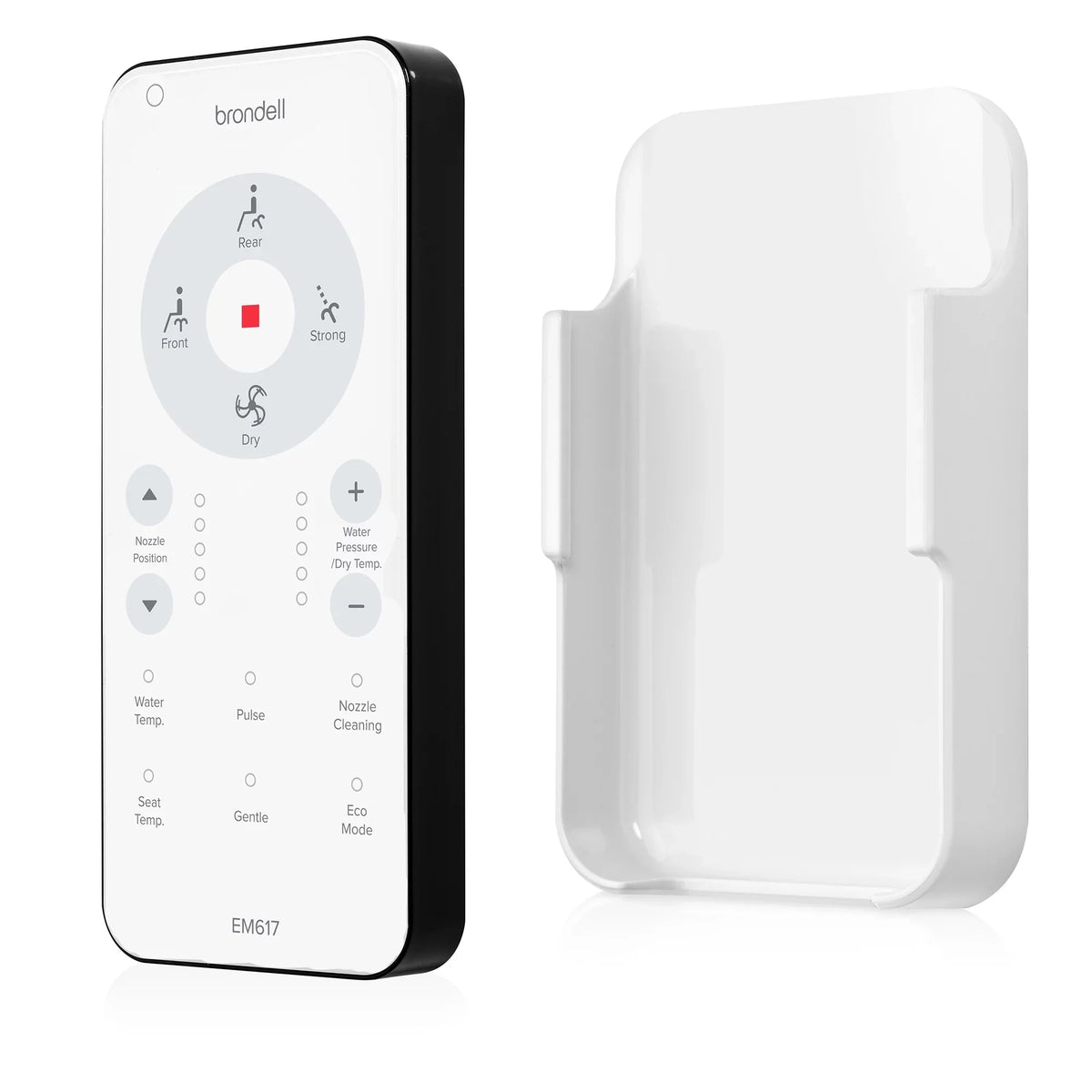 EM617 White Brondell Bidet with Toilet Control, Round Swash Remote Advanced Seat