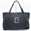bag (Good) ladies black Pre-Owned nylon canvas 15786 handbag tote Zucca pattern