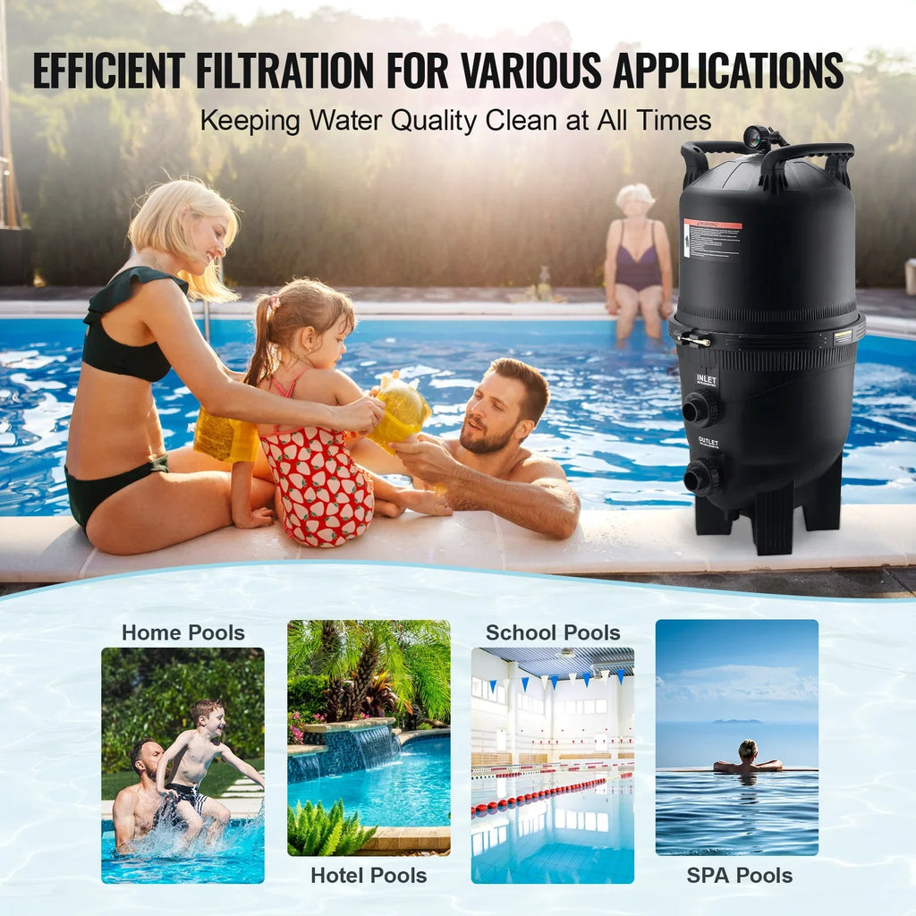 Cartridge Filtration Pool In/Above Pool Swimming 525Sq.Ft Filter Ground