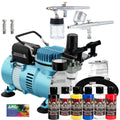 Master Airbrush Kit Colors -20, Wicked Master Createx with E91 Air & Hose 6 S68, Professional Compressor G22,