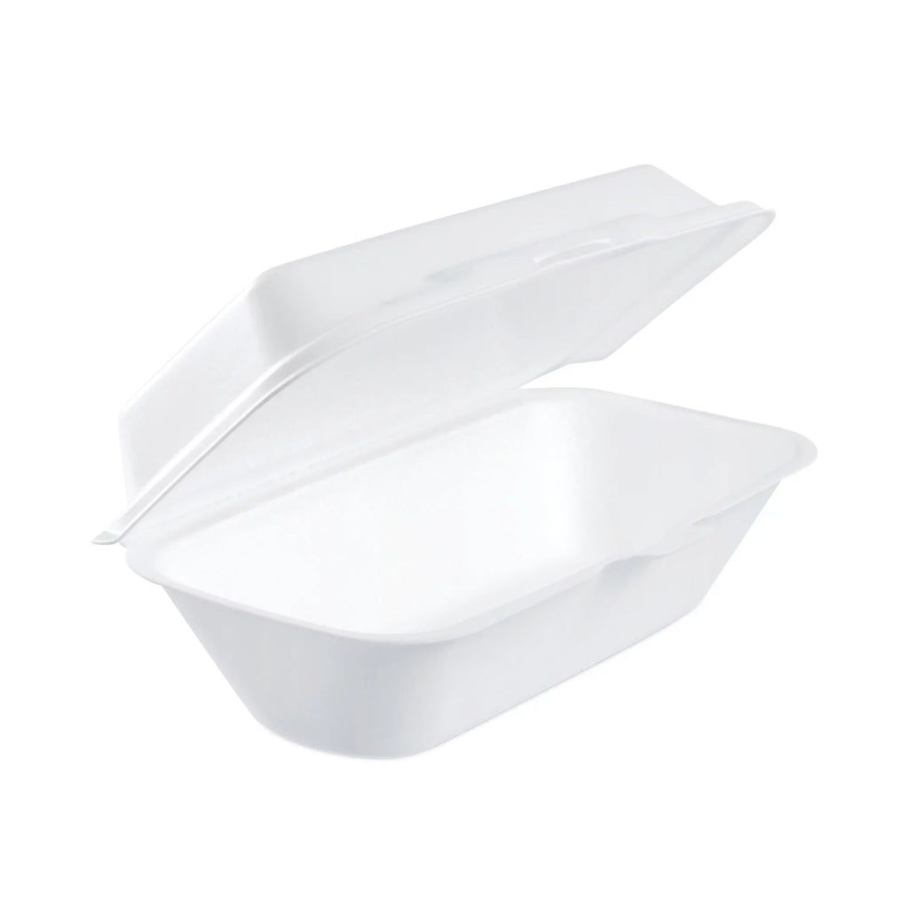4 Lid with White, Container Hoagie 3.3, Foam -DCC99HT1R Lid, Container, 125/Bag, x Hinged x Bags/Carton Dart Removable 5.3 9.8