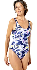 Attitudes Shatter/Navy Neon Reversible Size Large A500943 Swimsuit - 1-Piece Bathing by Suit Renee