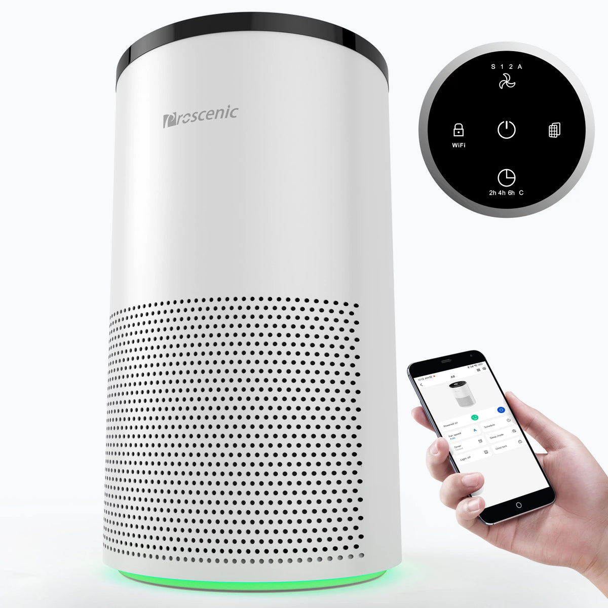 Air 220 Filters 1259 WiFi Cleaner Control Bedroom,Home, Living with Purifier,H13 for Room, & Sleep Timer Speed ft) sq. to Air Mode, 4-Stage Filtration, m³/h (Up