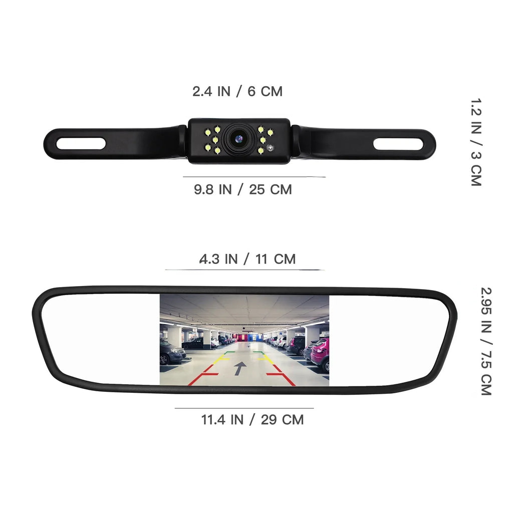 Parking 4.3" Vision Cheefull View Night Mirror System Cam Car Rear Driving Reverse Camera,Vehicles Backup Camera