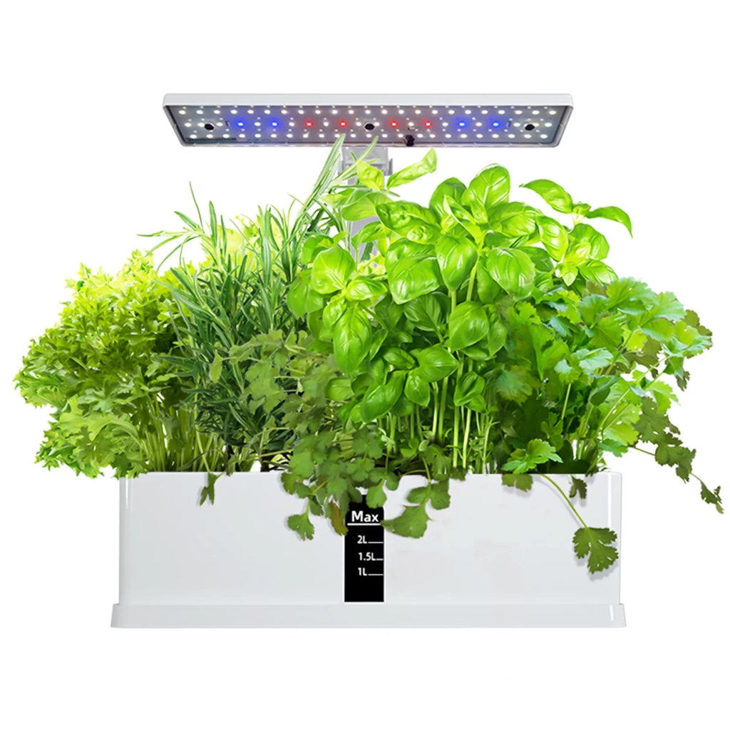 Smart System 15W Grow Garden Moisture Timing Home Lights Office for Pump Kitchen Pods with 2L Smart Indoor Automatic Moisture Growing Height Hydroponics 9 Tank Adjustable Kit