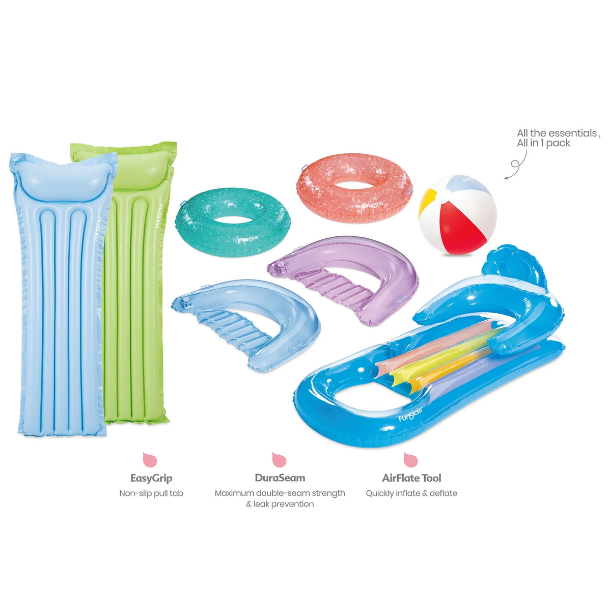 Adults & Tubes Pool & 8 Pack Vary, Toy Lounges, Funsicle Colors Pack, Party Floats,