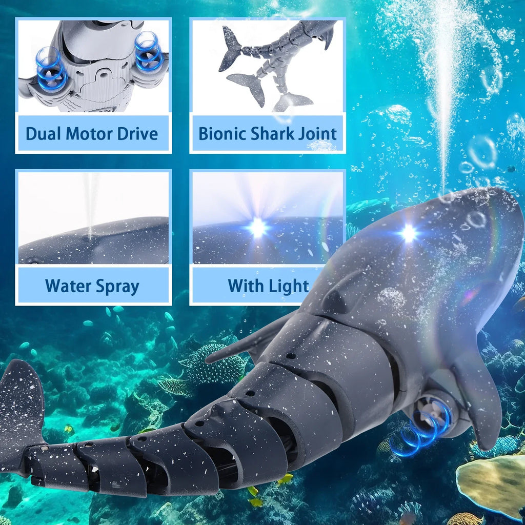 Shark Remote Vessel Toy Kids, Toys, Swimming Pool Toys, Pool Moisture Whale Vessel Control Ant for Toys Class Spray for Boys Diving Girls, for