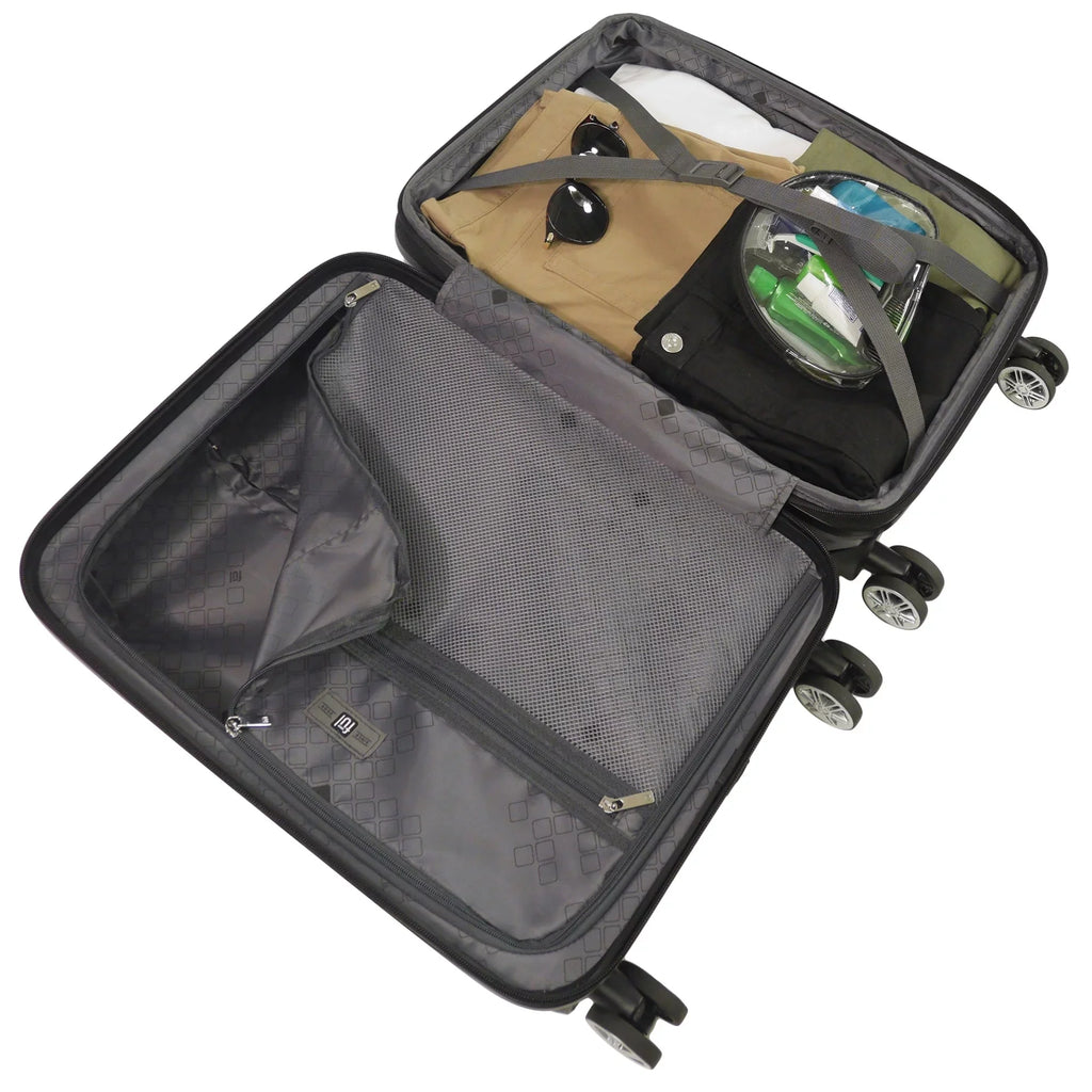 3 Rolling Spinner Blue Luggage, and with Impulse Ombre Wheels, Hardshell 22, Inch, 26 Set Piece 31 Suitcase