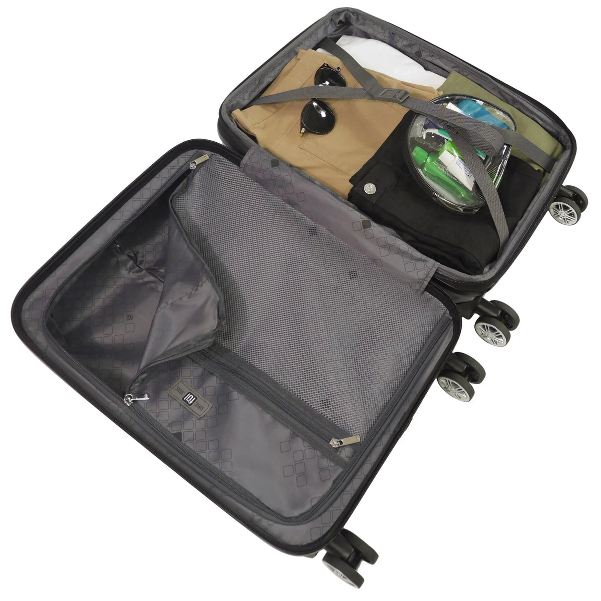 3 Rolling Spinner Blue Luggage, and with Impulse Ombre Wheels, Hardshell 22, Inch, 26 Set Piece 31 Suitcase