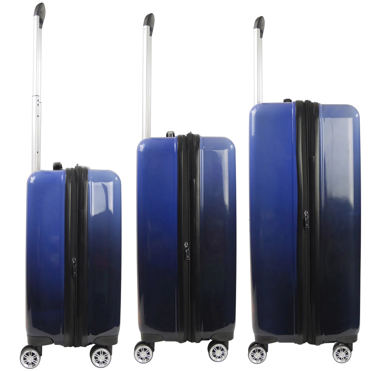 3 Rolling Spinner Blue Luggage, and with Impulse Ombre Wheels, Hardshell 22, Inch, 26 Set Piece 31 Suitcase