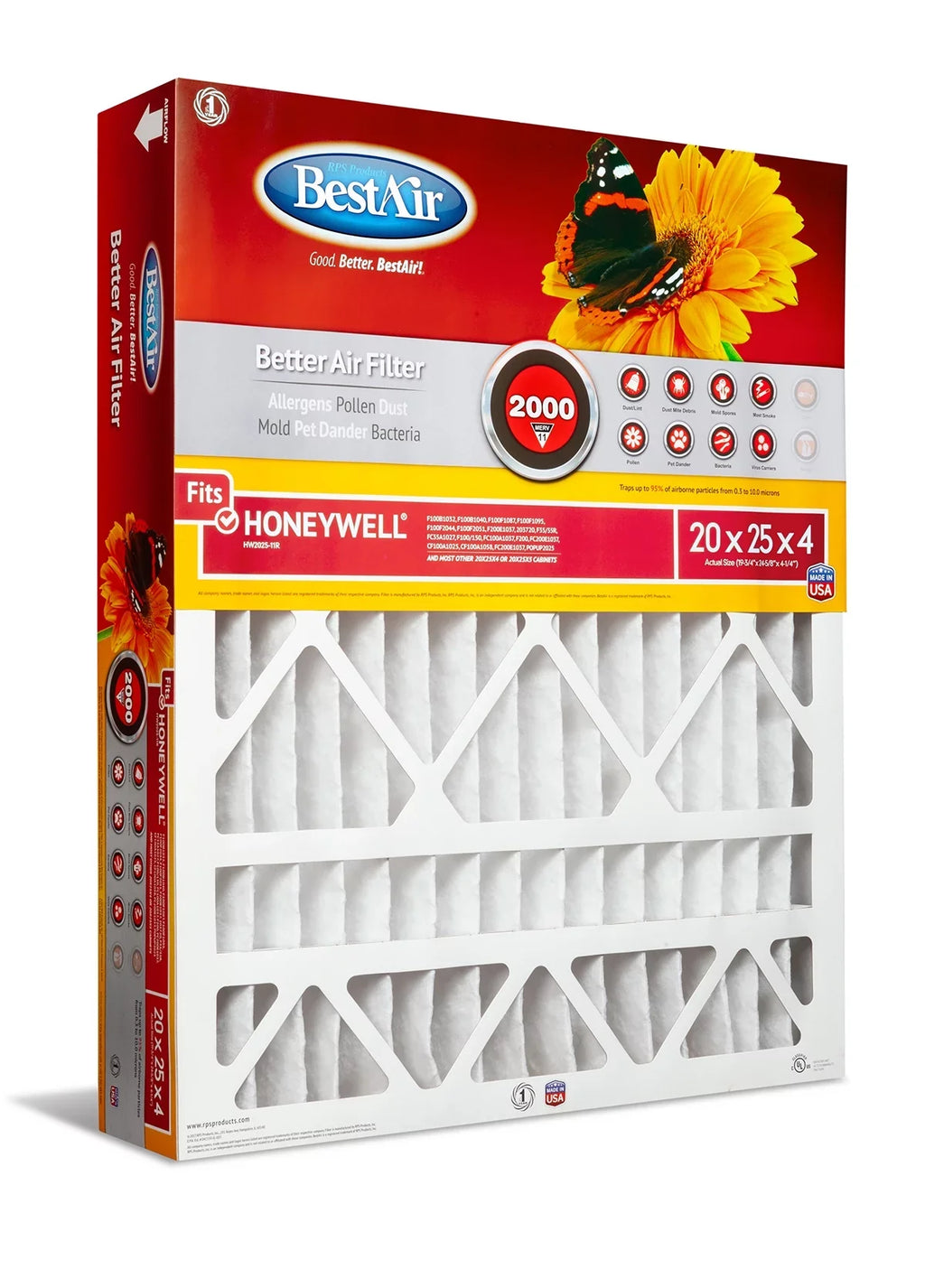 11 2000 Series Honeywell 20x25x4 Furnace Filter HW2025-11R BestAir