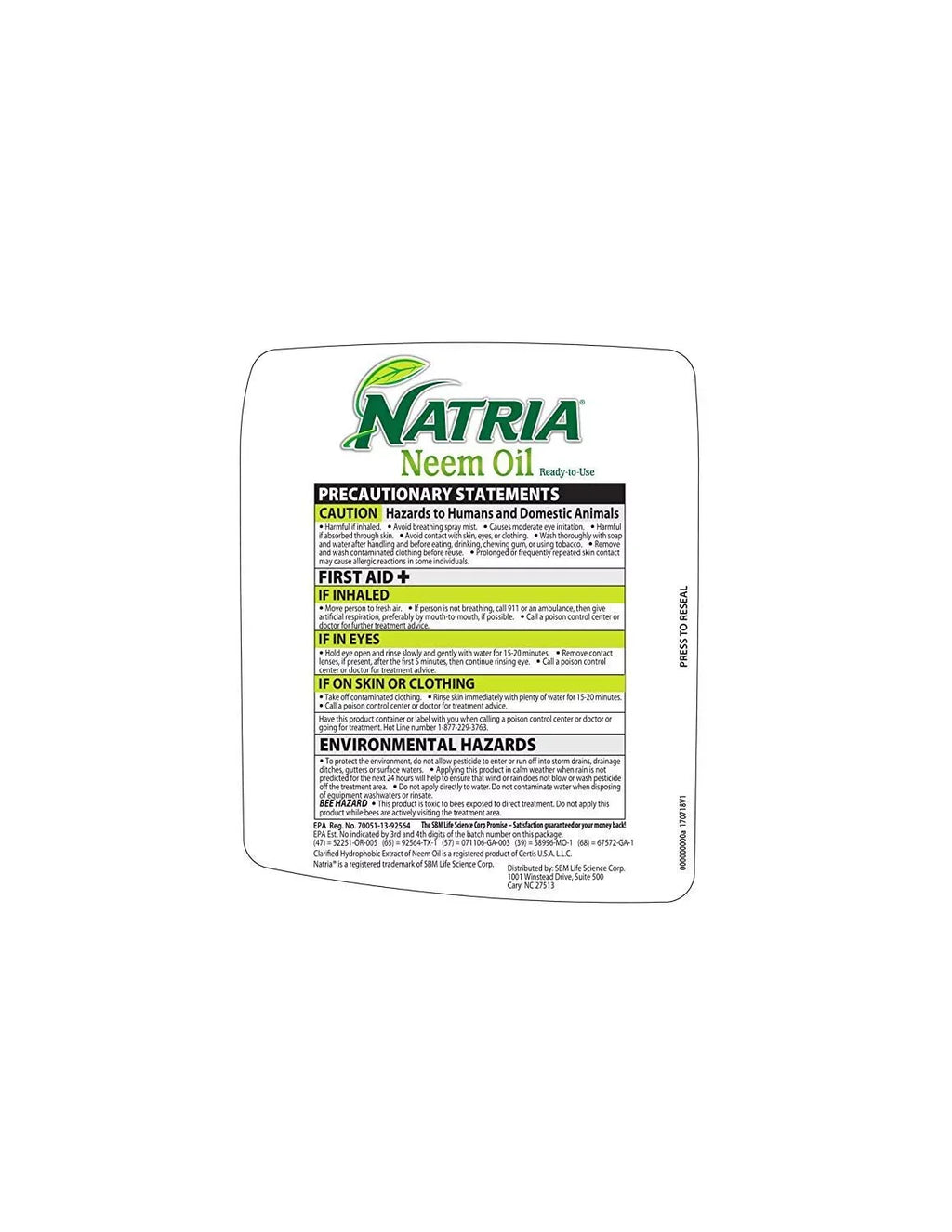 Oil Pack of and 2 24-Ounce, Pest Control, Natria Neem Ready-to-Use 706250A Disease
