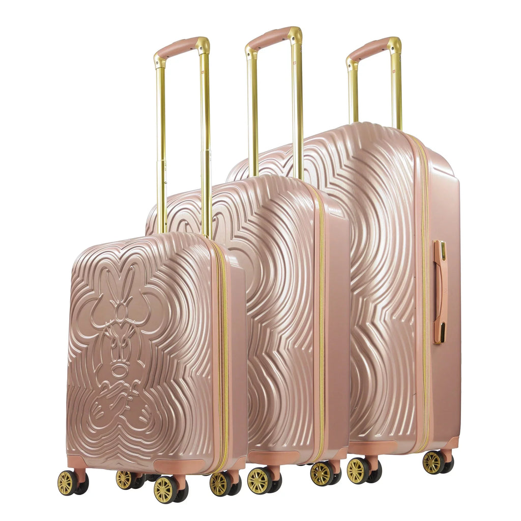 Rose 3 Molded 25 Minnie Wheels, 21, Rolling Set, Disney with Luggage Inch, and Gold Suitcase Mouse 29 Hardshell Piece