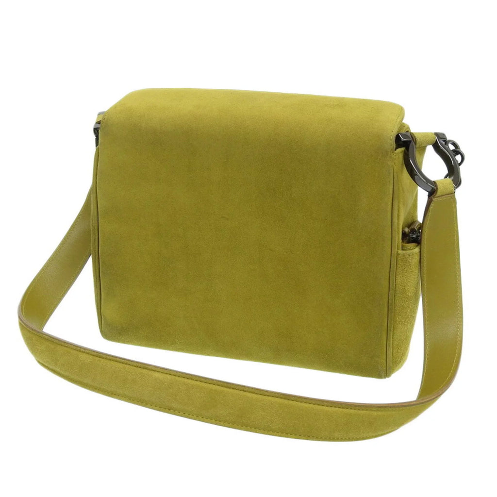 Salvatore BC217651 Ferragamo Bag Shoulder (Good) One Pre-Owned Gancini Green Suede