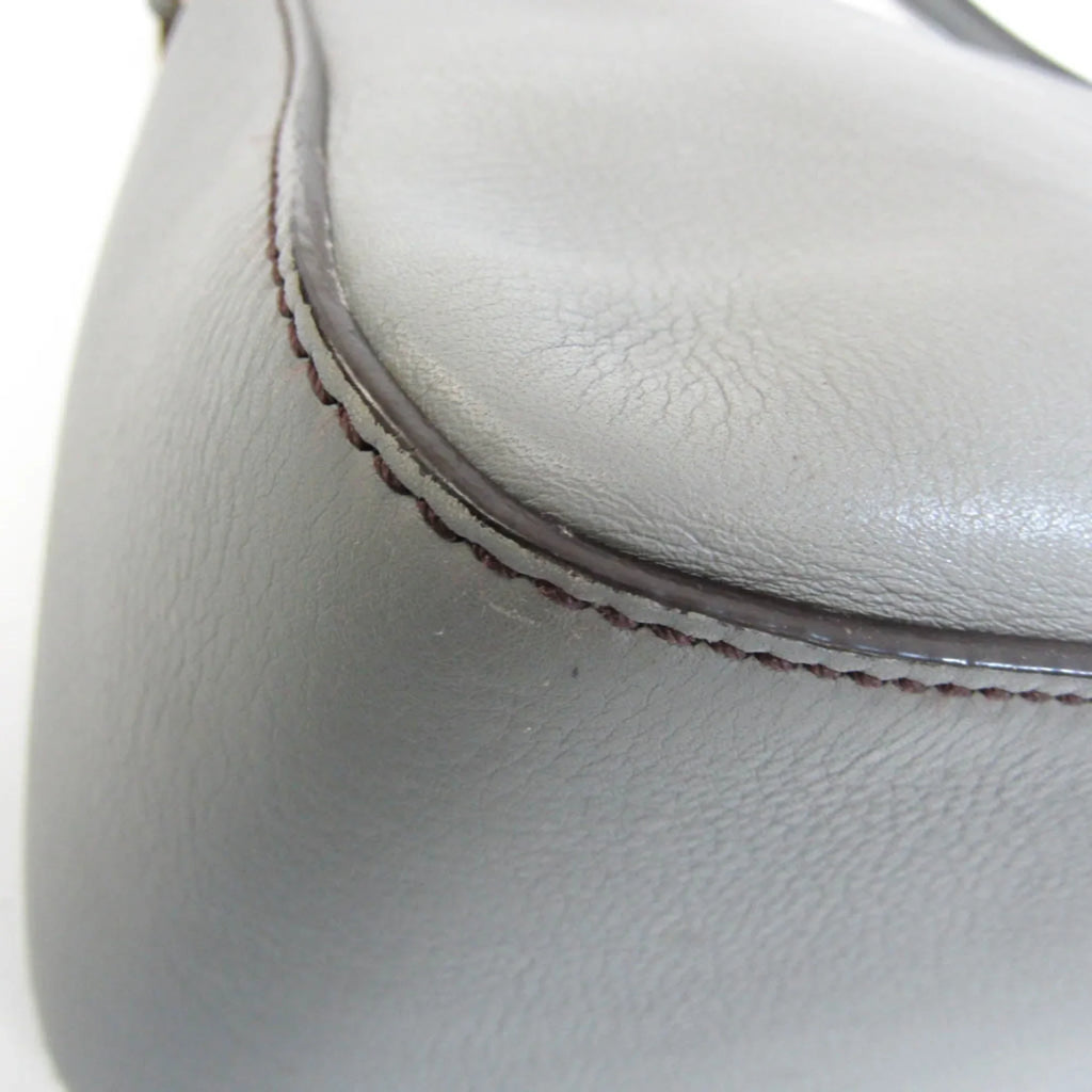 Gray (Good) Women's Leather Big Fendi Bag Mamma 8BR638 Pre-Owned Bucket Shoulder