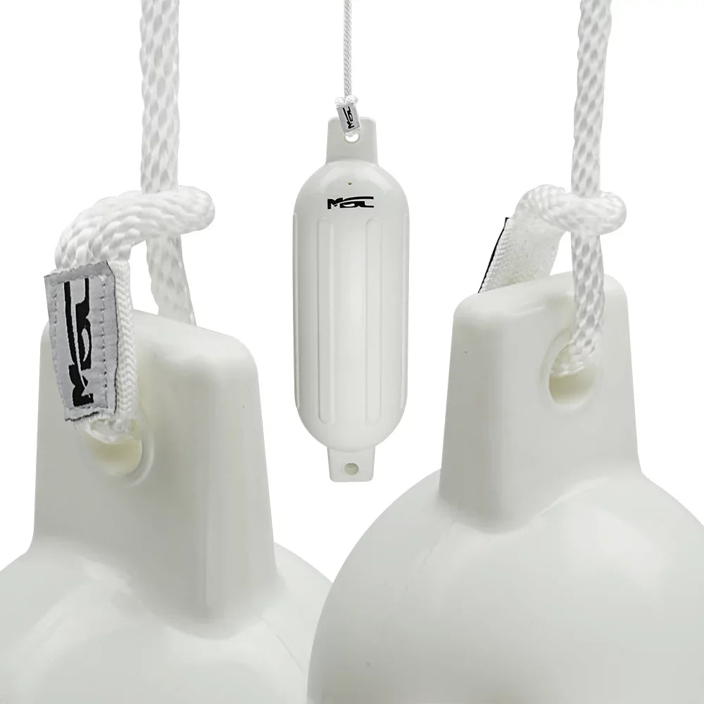 lines Fenders 4 Ribbed x Fenders inflators and including Vessel Bumpers 16"), (White, 4.5" Vinyl fender