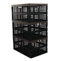 3-Pack Storage Morcte Stacking Folding 42 Collapsible Crates, Storage Plastic L Basket,