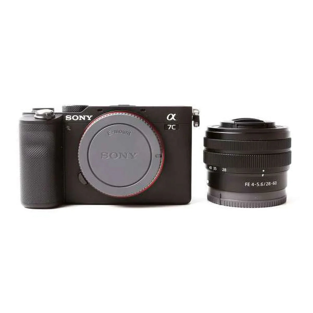 (Black) + with 28-60mm Bundle Alpha Lens Sony Camera + Flash 64GB Mirrorless a7C