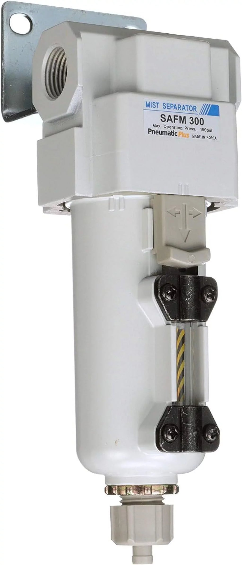0.1 micron, npt metal manual compressed drain, air bracket filter, coalescing - 3/8" bowl,