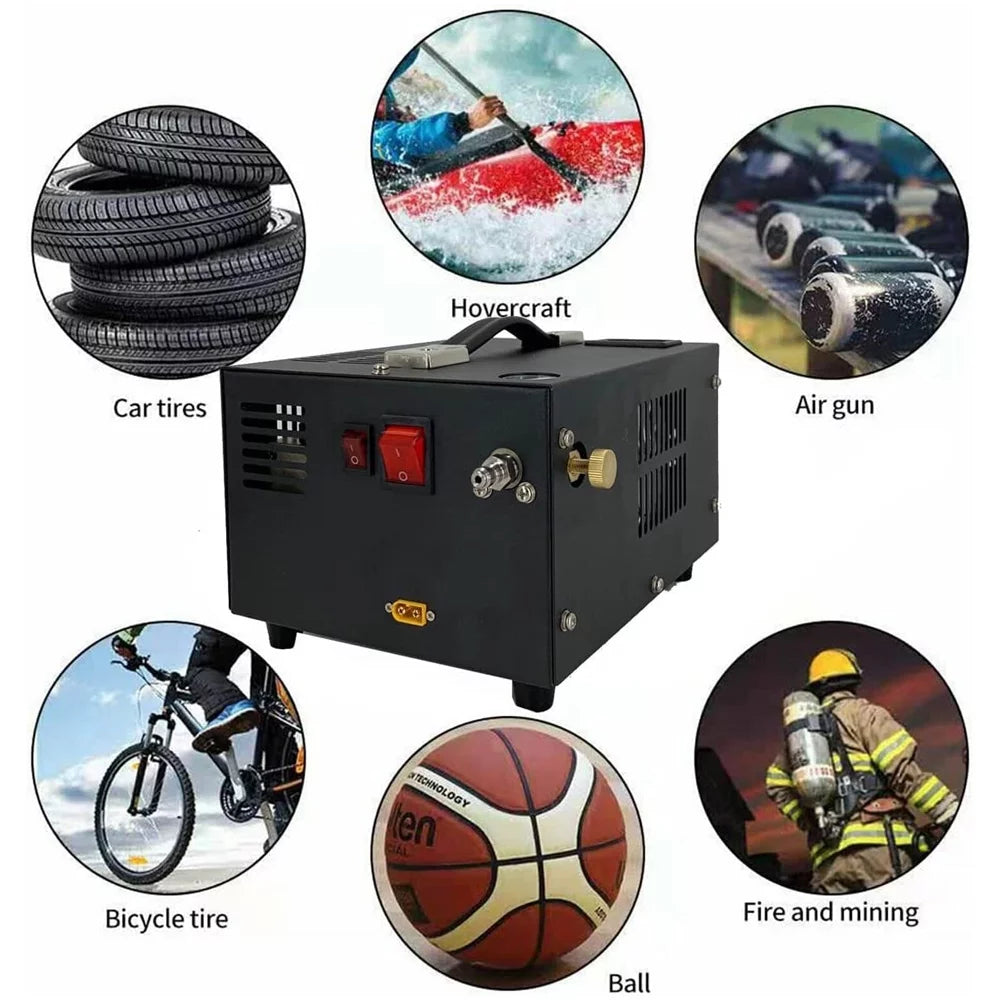Electric Lixada Portable Compressor 4500PSI Automatic Barometer with Shutdown Pressure Intelligent Air High Pump Transformer