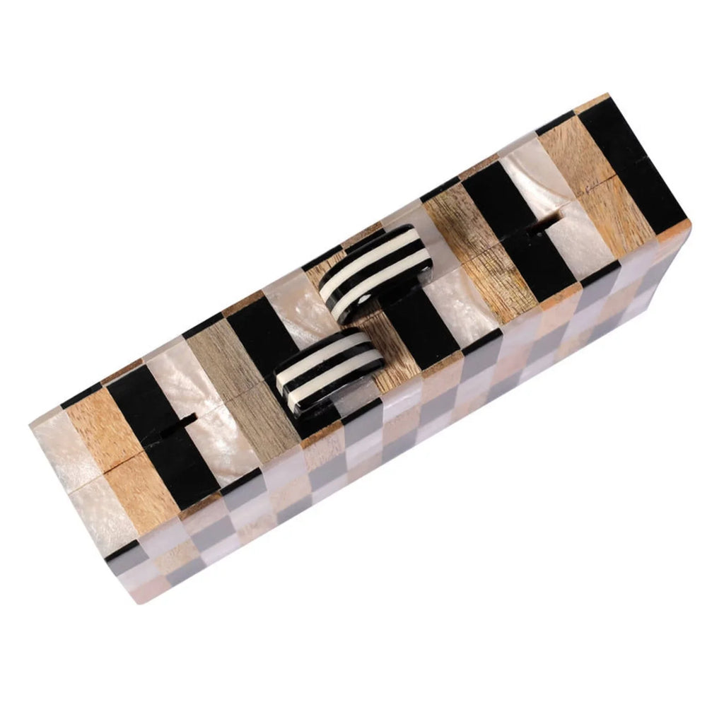 Acrylic Women Craft Bag India Wooden Inlay Clutch for Different
