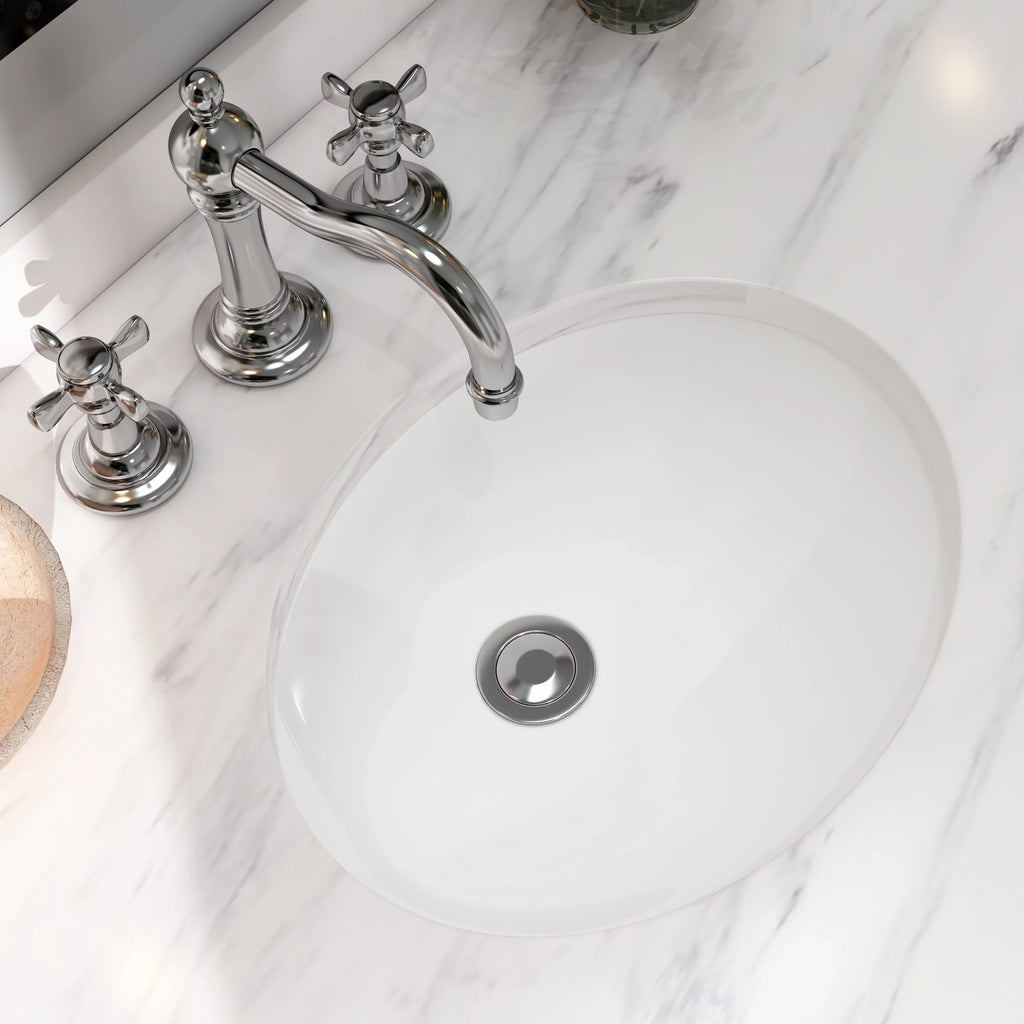 Vessel Oval Ceramic Sink White Finished Sink Bathroom , 17"x14" Glossy Undermount Shape