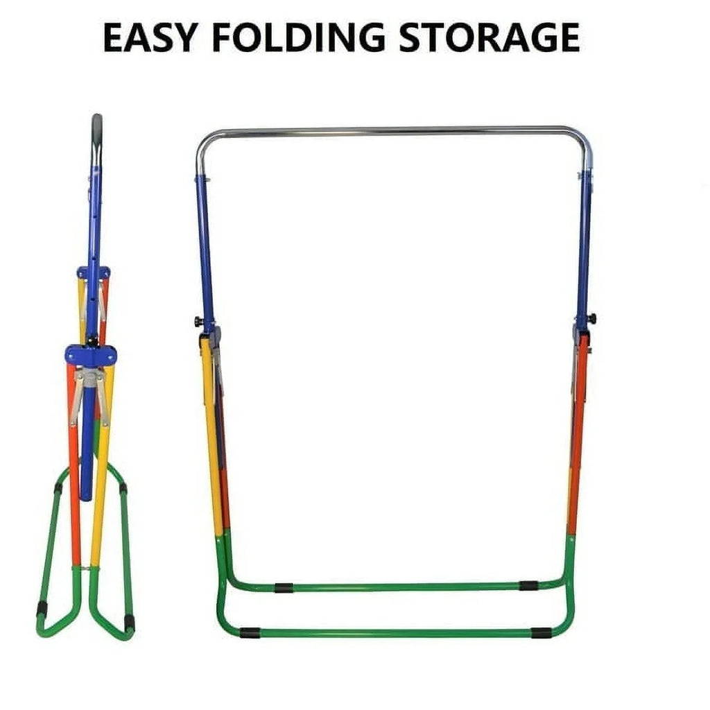 Bar Folding Bar, Adjustable Balançoire & Gymnastics - Training Home Kids Monkey Expandable (Red/Yellow)