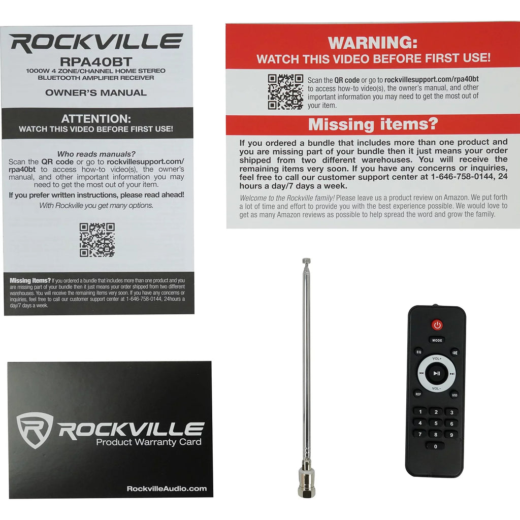 Speakers+Wall Ceiling Stereo+8 4-Room Controls Rockville Home White 8" Kit Audio