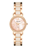 and Ladies Watch Rose Dress Gold-Tone Armitron Beige Crystal