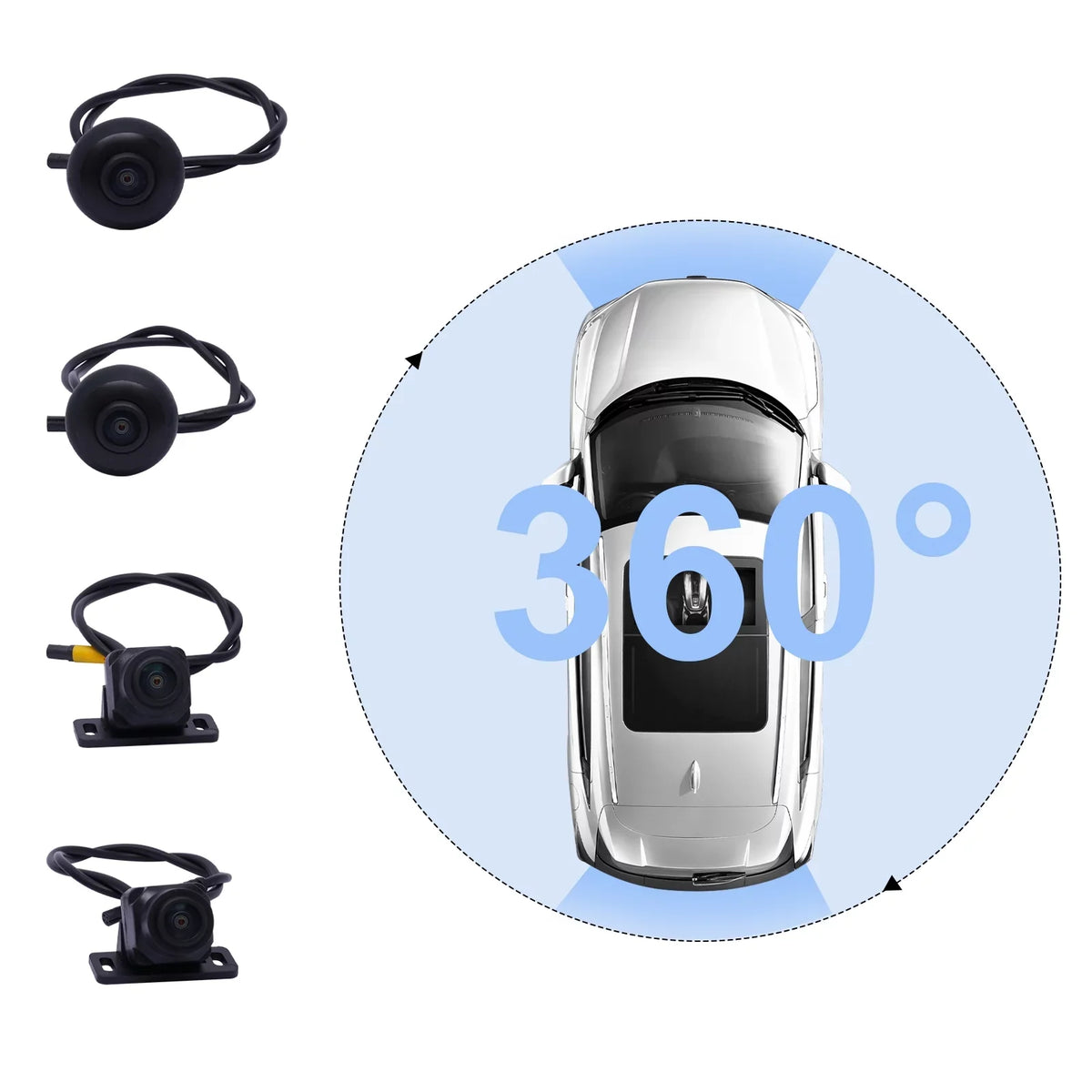 Recording Night System 4-Camera 1080P Bird Kit 360° Recorder View ZhdnBhnos Rear Panoramic View Vision Car