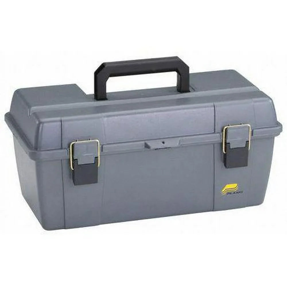 Portable Plastic Tool W Box, 20-1/4 Gray