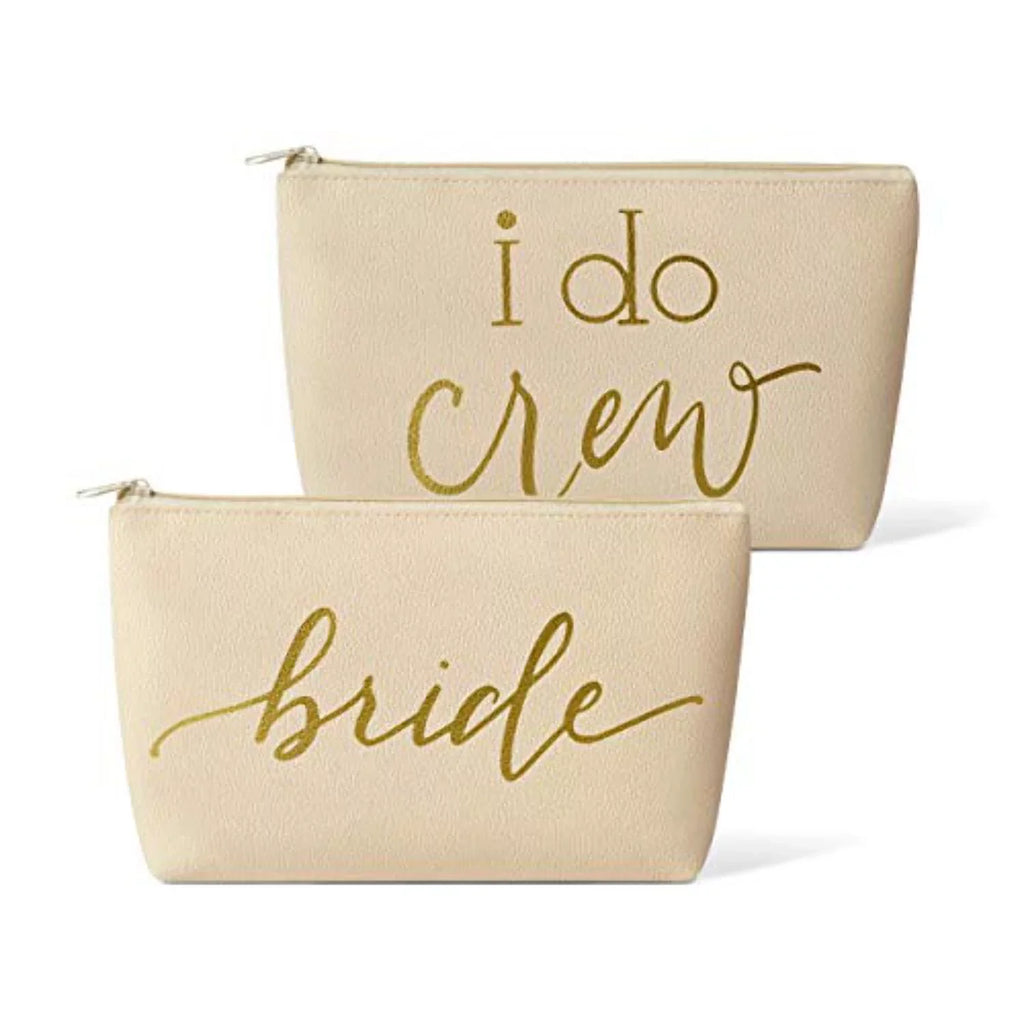 Parties, Faux Cream Piece of Weddings, Bachelorette Set and Showers and Beige 11 Leather Makeup Leather Bride Bags Bridal for Party Bridal
