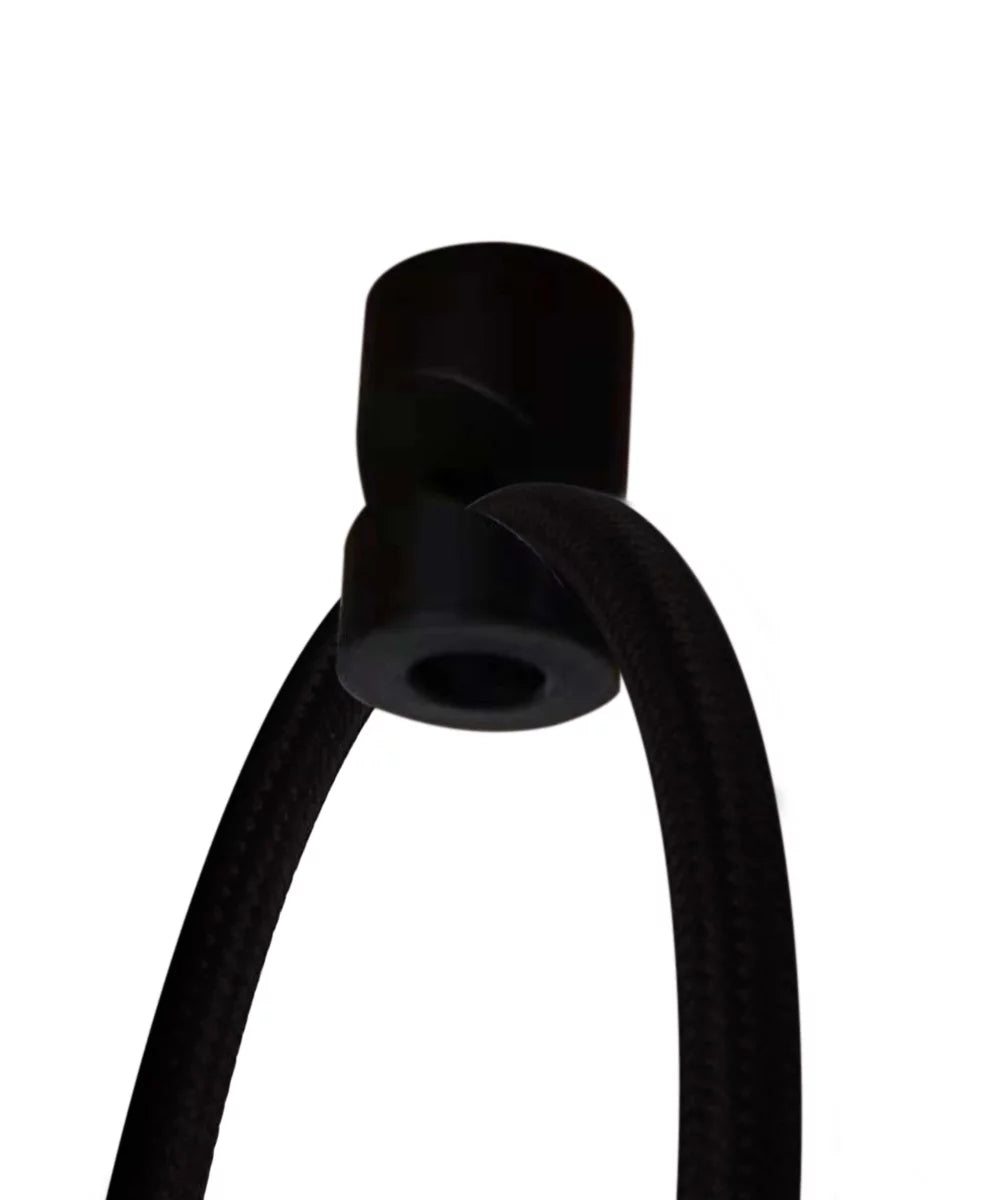 Light Black Square Corner 14"w Drum Plug-In Oatmeal 1 Shade, Cord Pendant Rounded Swag