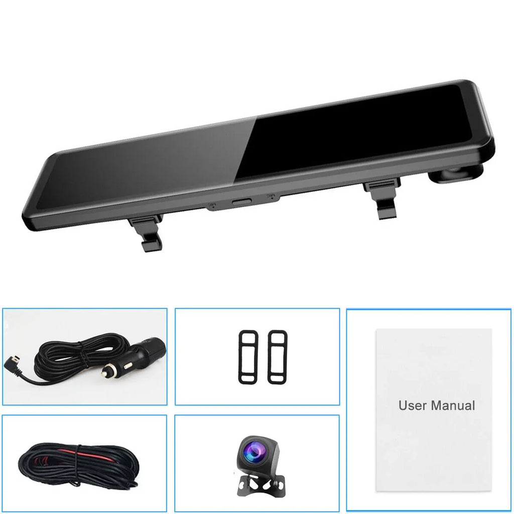 Full Angle, Camera Backup Night Camera Screen Touch Dash Mirror Cam View Parking and Starlight 170° Wide Car Camera Moistureproof Front Monitor 12" 4K Large Backup Rear Vision,